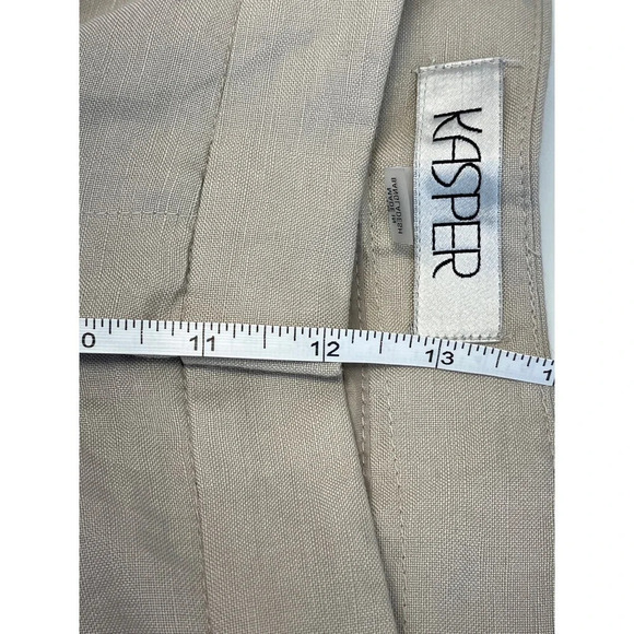 Kasper Women Size 18 Summer Straw Mid-Rise Straight Leg Fly-Front Pants NEW - Picture 8 of 12